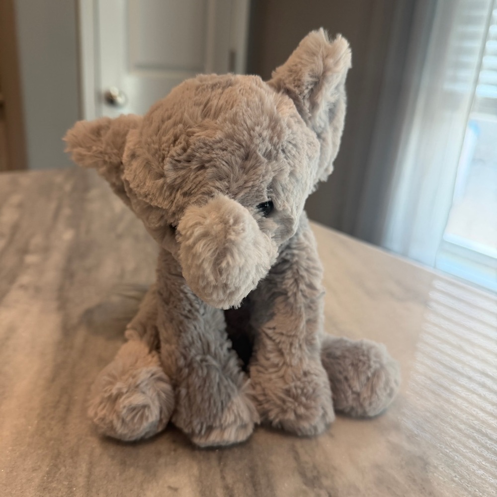 Gund Cozy Elephant 4059967 Plush in Soft Gray Floppy Weighted‎ Feet Cute Fuzzy